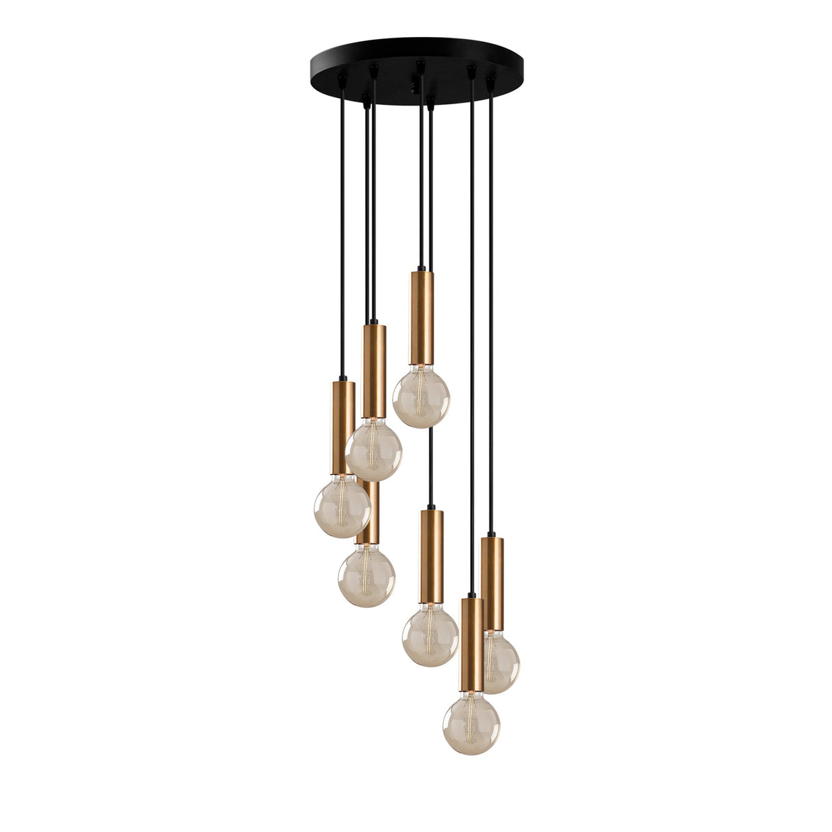 Hanglampen - Hanglamp 7 - lichts Getrapt Bronskleurig Metaal Scarlet - Dimehouse