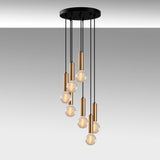 Hanglampen - Hanglamp 7 - lichts Getrapt Bronskleurig Metaal Scarlet - Dimehouse