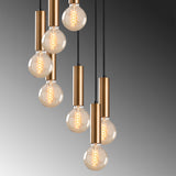 Hanglampen - Hanglamp 7 - lichts Getrapt Bronskleurig Metaal Scarlet - Dimehouse