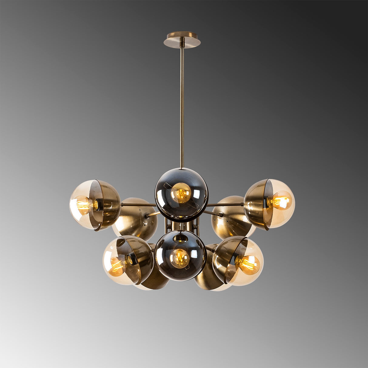 Hanglampen - Hanglamp Bronskleurig Glas Carina - Dimehouse