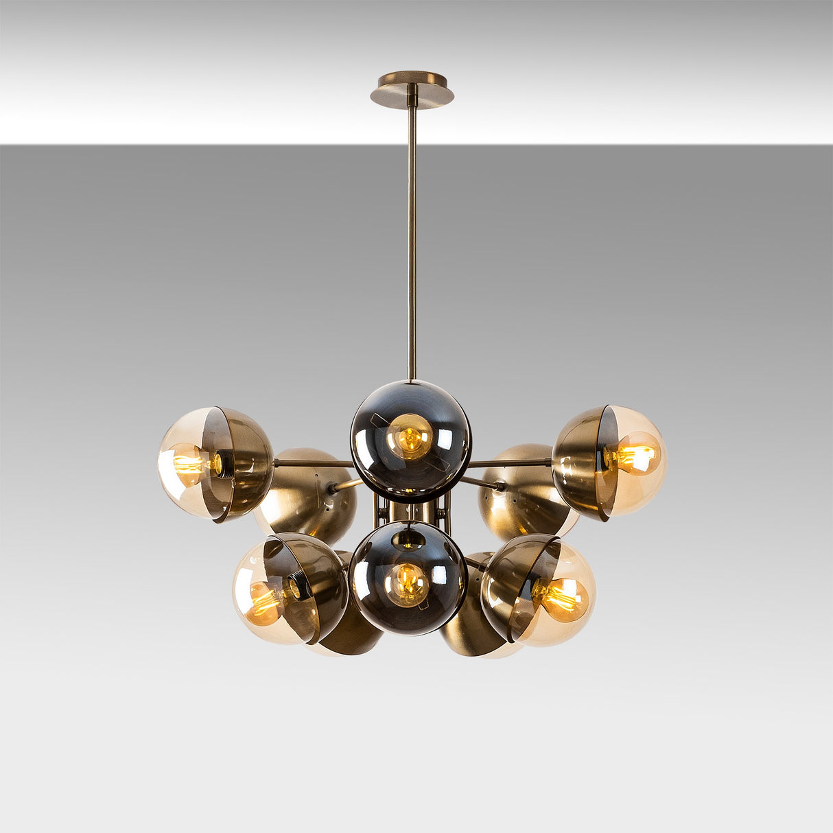 Hanglampen - Hanglamp Bronskleurig Glas Carina - Dimehouse