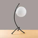 Tafellampen - Tafellamp Zwart Wit Glas Nightstrike - Dimehouse