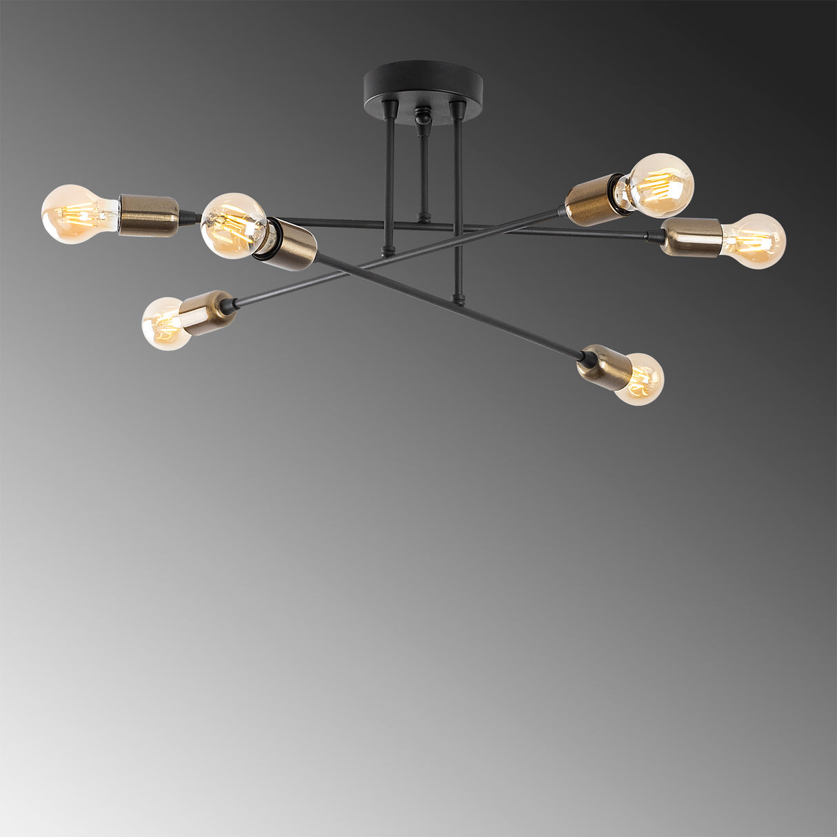 Lampada da soffitto in metallo nero Jade