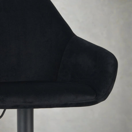 Sgabello da bar Venom in velluto nero - Sedia da bar girevole regolabile con braccioli