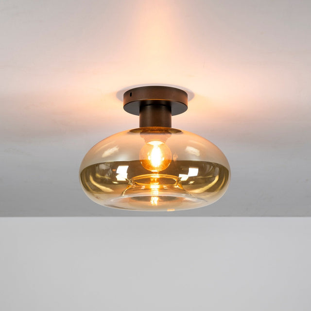 Plafondlampen - Plafondlamp Sola 1 - lichts Amber glas 27 cm - Dimehouse