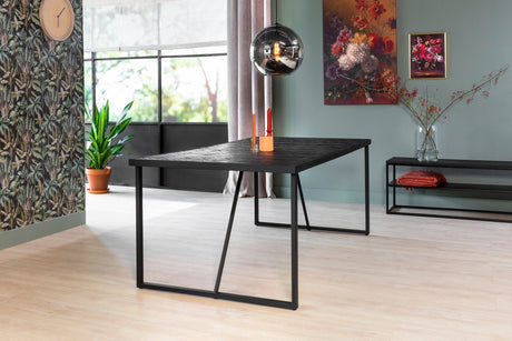 Tavolo da pranzo Blackster teak nero 160x90 cm