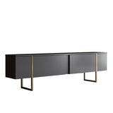TV Meubels - TV Meubel Luxe Antraciet Goud Melamine 180x50x30 cm - Dimehouse