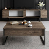 TV Meubels - TV Meubel Luxe Walnoot Zwart Melamine 180x50x30 cm - Dimehouse
