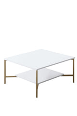 Set di mobili Bianco-Oro - Gold Line - Tavolino + Mobile TV