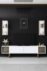 Set di mobili Bianco-Oro - Gold Line - Tavolino + Mobile TV