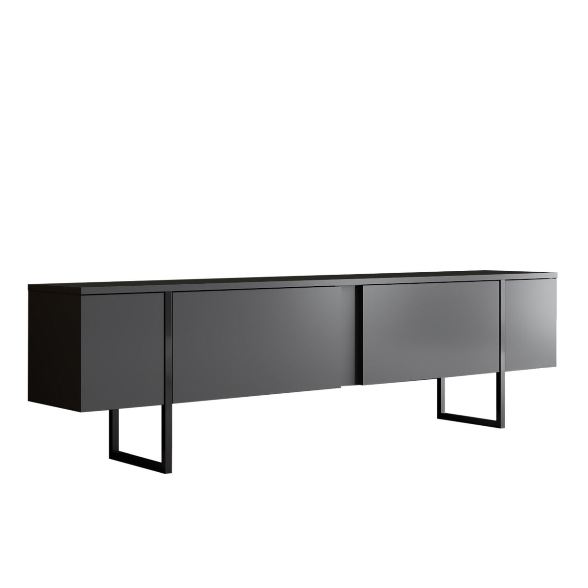 Meubelsets - Meubelset Antraciet Luxe - Salontafel + TV Meubel - Zwart Frame - Dimehouse