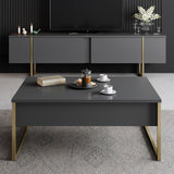 Meubelsets - Meubelset Antraciet Luxe - Salontafel + TV Meubel - Gouden Frame - Dimehouse