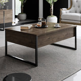 Meubelsets - Meubelset Walnoot Luxe - Salontafel + TV Meubel - Zwart Frame - Dimehouse