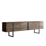 Meubelsets - Meubelset Walnoot Luxe - Salontafel + TV Meubel - Zwart Frame - Dimehouse