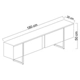 Meubelsets - Meubelset Walnoot Luxe - Salontafel + TV Meubel - Gouden Frame - Dimehouse