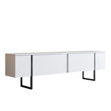 Meubelsets - Meubelset Wit Luxe - Salontafel + TV Meubel - Zwart Frame - Dimehouse