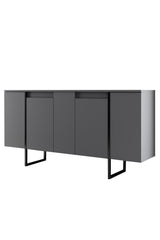 Set di mobili Antracite Luxury - Tavolino + Mobile TV + Credenza - Struttura nera