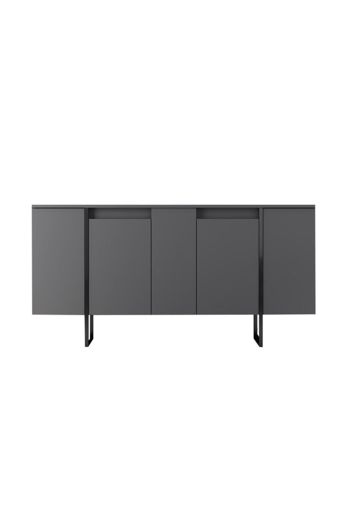 Set di mobili Antracite Luxury - Tavolino + Mobile TV + Credenza - Struttura nera