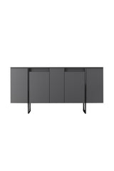 Set di mobili Antracite Luxury - Tavolino + Mobile TV + Credenza - Struttura nera