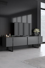 Set di mobili Antracite Luxury - Tavolino + Mobile TV + Credenza - Struttura nera