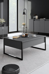 Set di mobili Antracite Luxury - Tavolino + Mobile TV + Credenza - Struttura nera