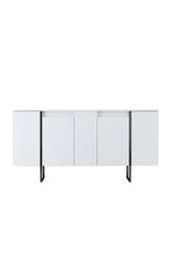 Meubelsets - Meubelset Wit Luxe - Salontafel + TV Meubel + Dressoir - Zwart Frame - Dimehouse
