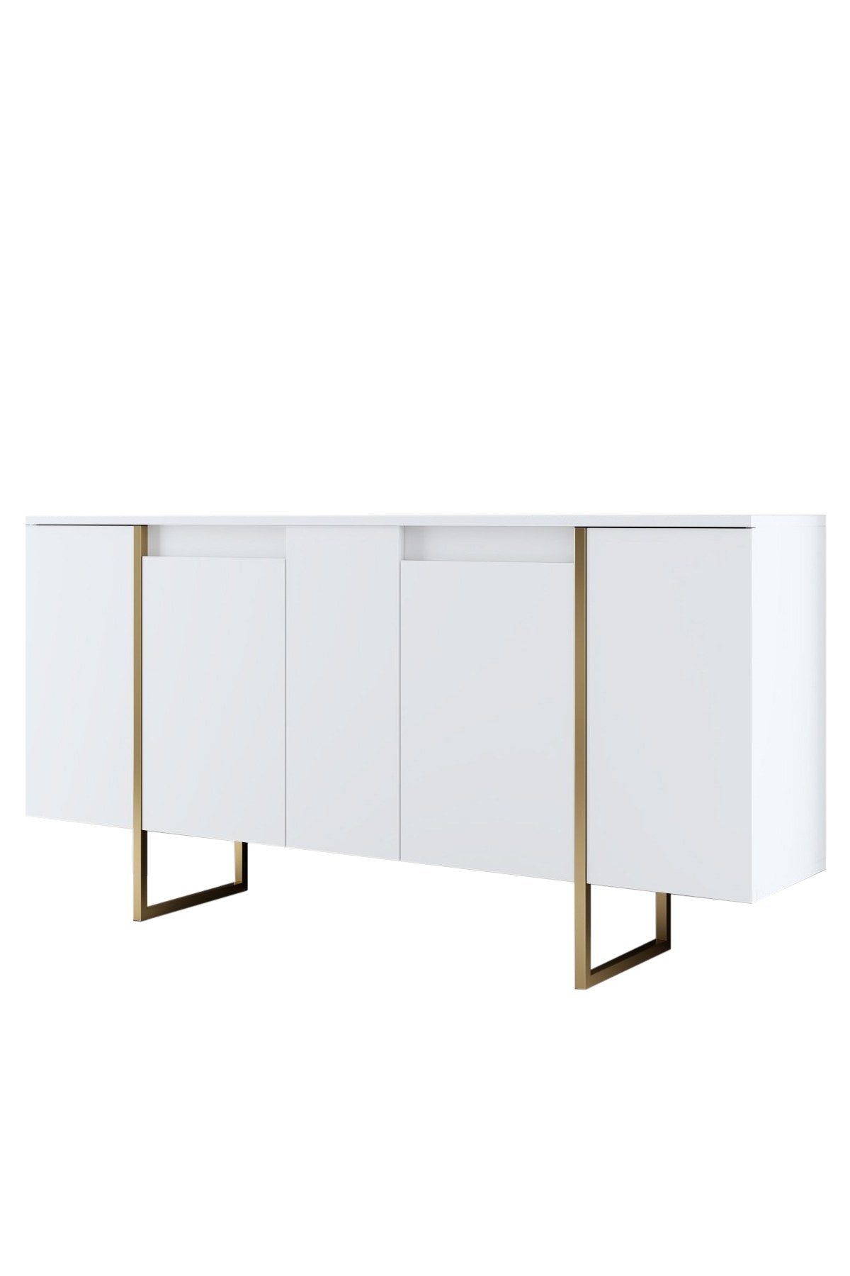 Meubelsets - Meubelset Wit Luxe - Salontafel + TV Meubel + Dressoir - Gouden Frame - Dimehouse