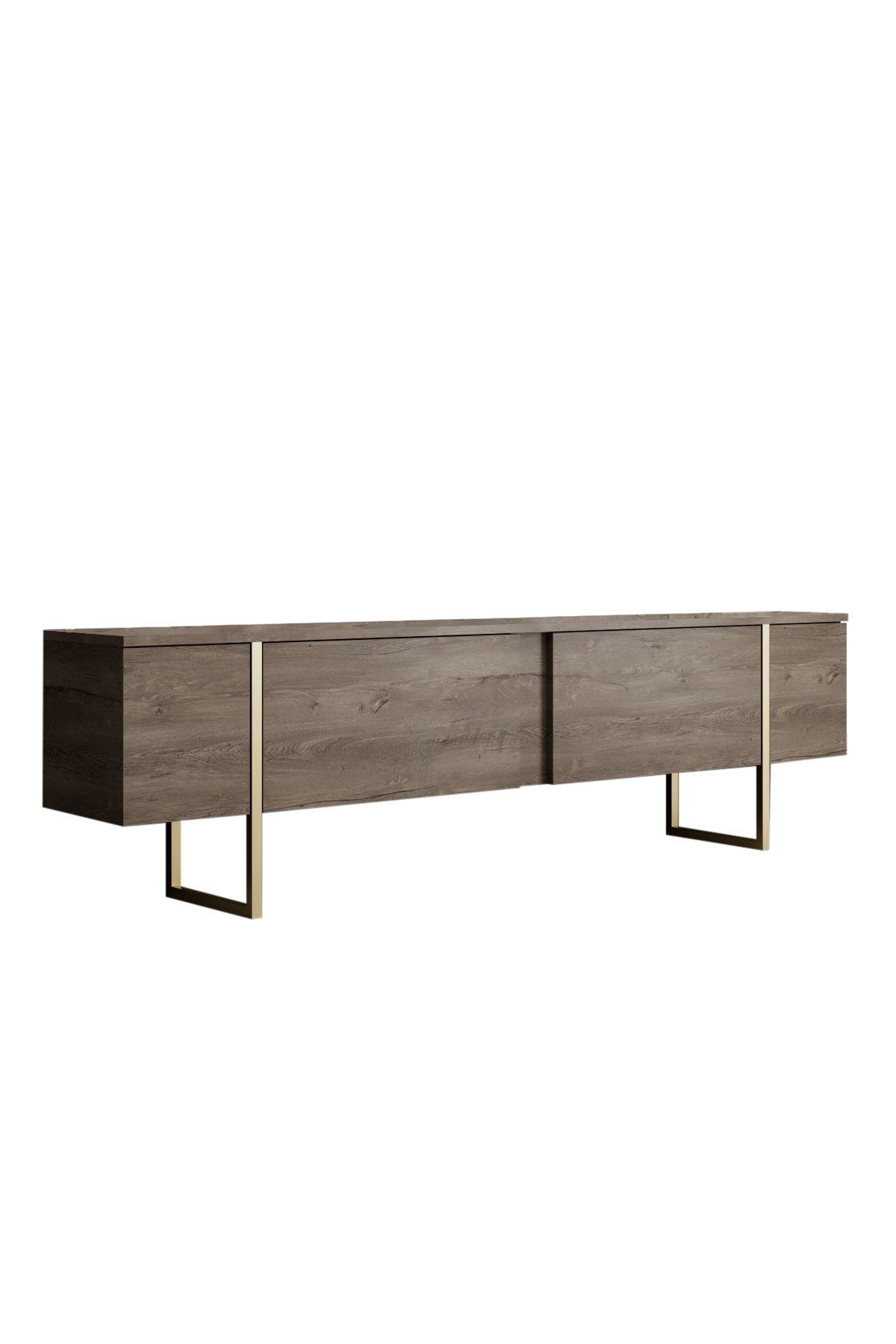 Set di mobili di lusso in noce - Tavolino + Mobile TV + Credenza - Cornice dorata