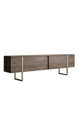 Set di mobili di lusso in noce - Tavolino + Mobile TV + Credenza - Cornice dorata