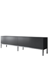 Set di mobili Lord Antracite - Tavolino + Mobile TV + Credenza - Struttura argento