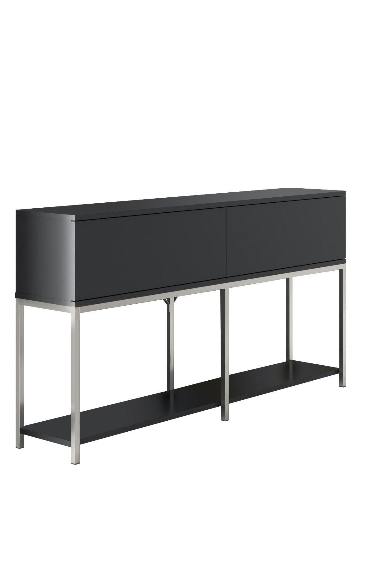 Set di mobili Lord Antracite - Tavolino + Mobile TV + Credenza - Struttura argento