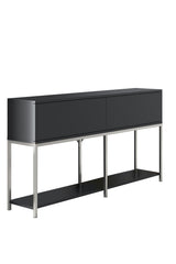 Set di mobili Lord Antracite - Tavolino + Mobile TV + Credenza - Struttura argento