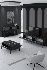 Meubelsets - Meubelset Antraciet Lord - Salontafel + TV Meubel + Dressoir - Zwart Frame - Dimehouse