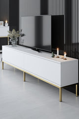 Set di mobili White Lord - Tavolino + Mobile TV + Credenza - Cornice dorata