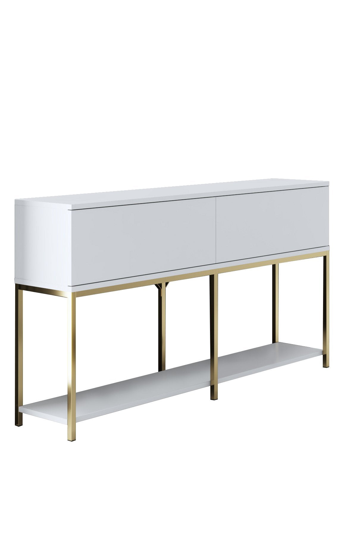 Set di mobili White Lord - Tavolino + Mobile TV + Credenza - Cornice dorata