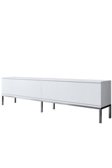 TV Meubels - TV Meubel Lord Wit Zilver Melamine 180x47x30 cm - Dimehouse