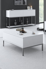 Meubelsets - Meubelset Wit Lord - Salontafel + TV Meubel + Dressoir - Zilver Frame - Dimehouse