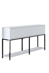 Meubelsets - Meubelset Wit Lord - Salontafel + TV Meubel + Dressoir - Zwart Frame - Dimehouse