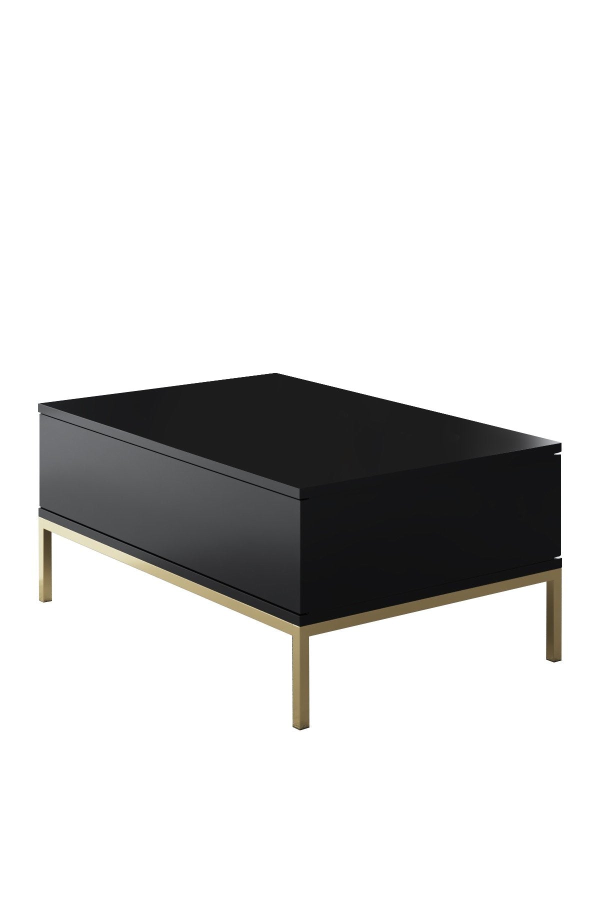 Salontafels - Rechthoekige Salontafel Zwart Lord 90x60 - Gouden Frame - Dimehouse