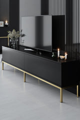 Set di mobili Black Lord - Tavolino + Mobile TV + Credenza - Cornice dorata