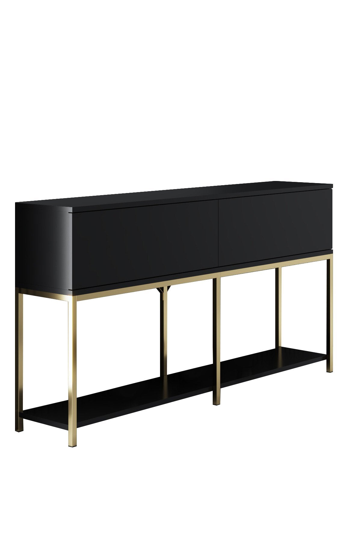 Set di mobili Black Lord - Tavolino + Mobile TV + Credenza - Cornice dorata