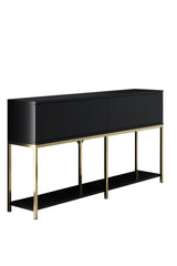 Set di mobili Black Lord - Tavolino + Mobile TV + Credenza - Cornice dorata