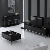 Set di mobili Black Lord - Tavolino + Mobile TV + Credenza - Struttura argento
