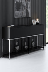 Set di mobili Black Lord - Tavolino + Mobile TV + Credenza - Struttura argento