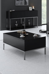 Set di mobili Black Lord - Tavolino + Mobile TV + Credenza - Struttura argento