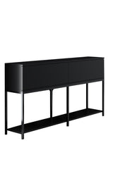 Dressoirs - Modern Dressoir Zwart Lord 150x30x80 - Twee Vakken - Dimehouse