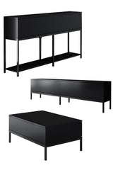 Meubelsets - Meubelset Zwart Lord - Salontafel + TV Meubel + Dressoir - Zwart Frame - Dimehouse