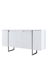 Set di mobili White Luxury - Tavolino + Mobile TV + Cassettiera Luxury - Cornice Argento