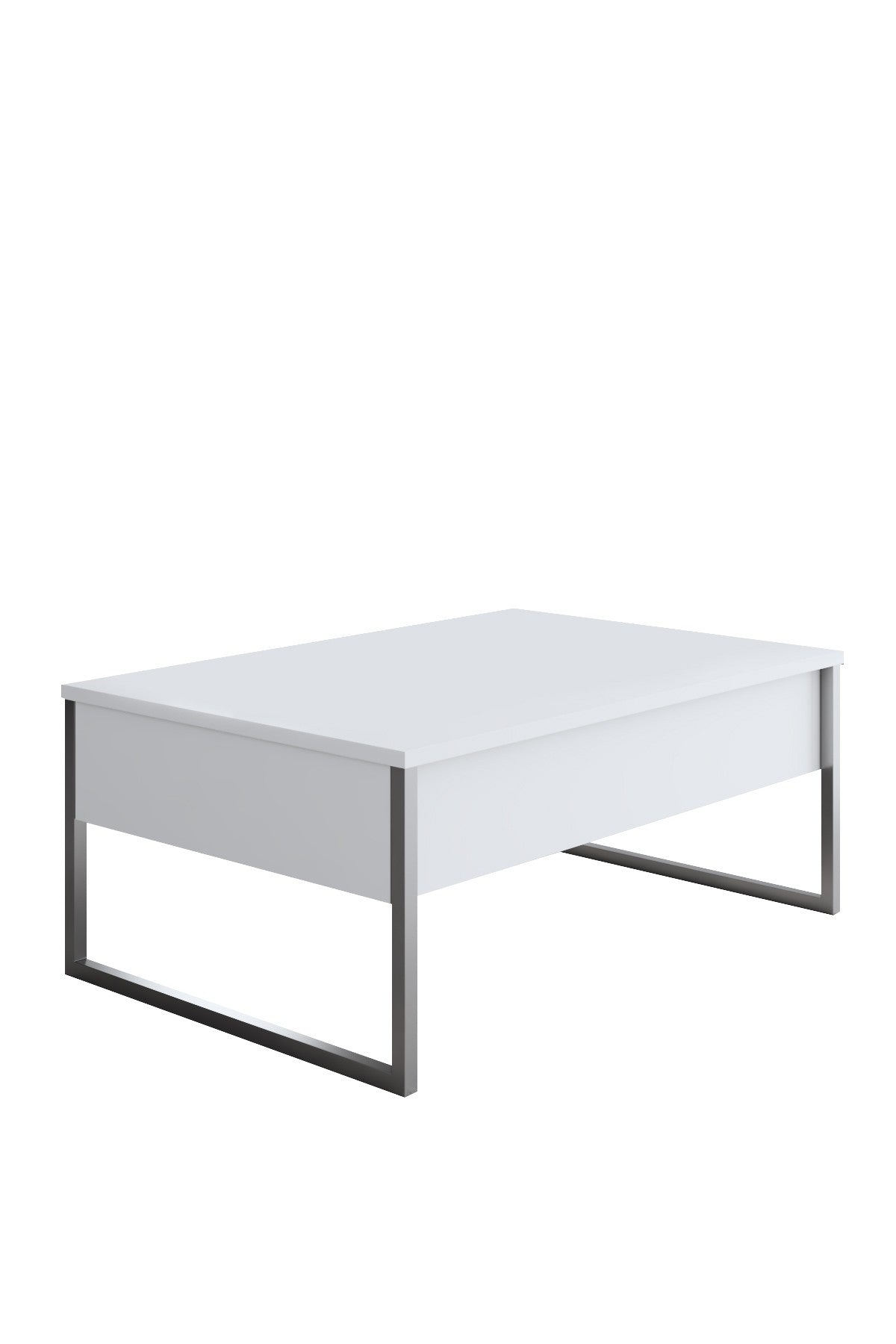 Set di mobili White Luxury - Tavolino + Mobile TV + Cassettiera Luxury - Cornice Argento
