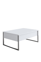 Set di mobili White Luxury - Tavolino + Mobile TV + Cassettiera Luxury - Cornice Argento